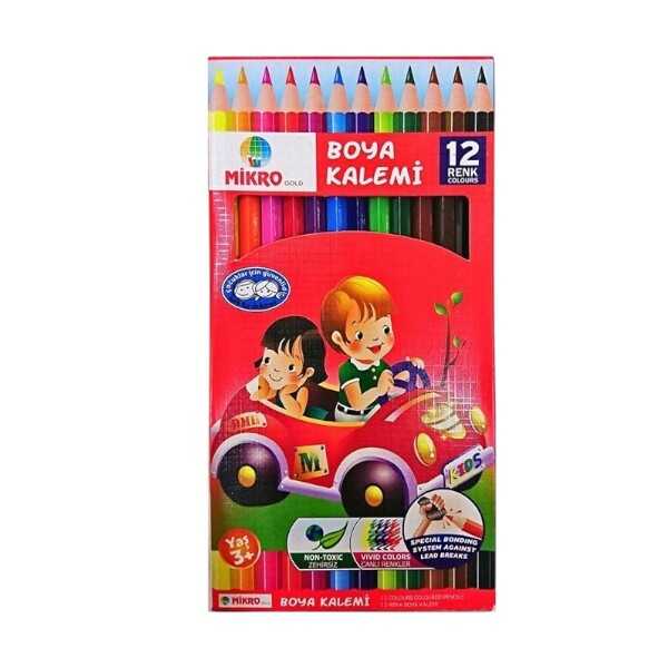 12 Renk Tam Boy Kuru Boya Kalemi
