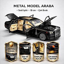 1:24 Çek Bırak Işıklı ve Sesli Metal Açılabilir Kapılar Sesli Işıklı Model Araba 18 cm - Vardem Oyuncak