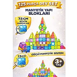 125 Parça Manyetik Yapı Blokları 7,5 Cm Çocuklar İçin Eğitici STEM Oyuncak - 2