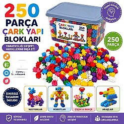 250 Parça Çark Yapı Blokları Kutulu Eğitici STEM Oyuncak Seti OFB-BLK-01 - VOXİE