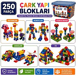 250 Parça Çark Yapı Blokları Kutulu Eğitici STEM Oyuncak Seti OFB-BLK-01 - 2