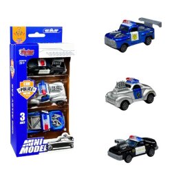 3 Parça Polis Metal Çek Bırak Araba Mini Model 1:64 - Vardem Oyuncak