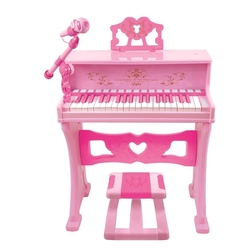 37 Tuşlu Mikrofonlu Büyük Oyuncak Piano (Mp3 Bluetooth) Pembe - Vardem Oyuncak