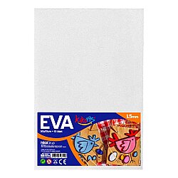 50x70 cm EVA Tabaka 10’lu Beyaz EVA Sünger Levha Hobi El İşi Okul ve Etkinlik Malzemesi - Kika