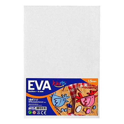50x70 cm EVA Tabaka 10’lu Beyaz EVA Sünger Levha Hobi El İşi Okul ve Etkinlik Malzemesi - 1