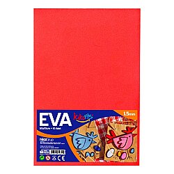 50x70 cm EVA Tabaka 10’lu Kırmızı EVA Sünger Levha Hobi El İşi Okul ve Etkinlik Malzemesi - Kika