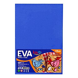 50x70 cm EVA Tabaka 10’lu Mavi EVA Sünger Levha Hobi El İşi Okul ve Etkinlik Malzemesi - Kika