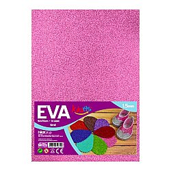 50x70 cm EVA Tabaka 10’lu Simli Pembe EVA Sünger Levha Hobi El İşi Okul ve Etkinlik Malzemesi - Kika