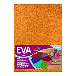 50x70 cm EVA Tabaka 10’lu Simli Turuncu EVA Sünger Levha Hobi El İşi Okul ve Etkinlik Malzemesi - Kika