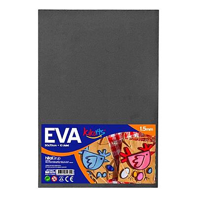 50x70 cm EVA Tabaka 10’lu Siyah EVA Sünger Levha Hobi El İşi Okul ve Etkinlik Malzemesi - 1