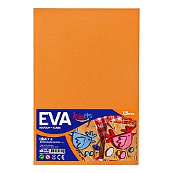 50x70 cm EVA Tabaka 10’lu Turuncu EVA Sünger Levha Hobi El İşi Okul ve Etkinlik Malzemesi - Kika