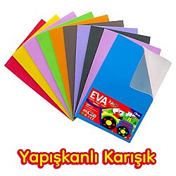 50x70 cm EVA Tabaka 10’lu Yapışkanlı Karışık EVA Sünger Levha Hobi El İşi Okul ve Etkinlik Malzemesi - Kika
