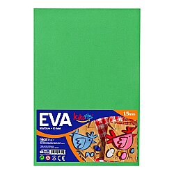 50x70 cm EVA Tabaka 10’lu Yeşil EVA Sünger Levha Hobi El İşi Okul ve Etkinlik Malzemesi - Kika