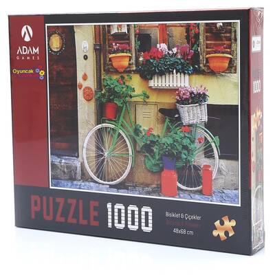 Adam Games Puzzle 1000 Parça Bisiklet ve Çiçekler - 1
