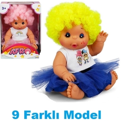 Afro Oyuncak Bebek Renkli Kıvırcık Saçlı 23 cm - 2
