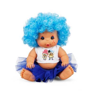 Afro Oyuncak Bebek Renkli Kıvırcık Saçlı 23 cm - 7