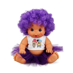 Afro Oyuncak Bebek Renkli Kıvırcık Saçlı 23 cm - 9
