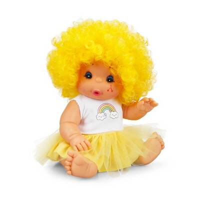 Afro Oyuncak Bebek Renkli Kıvırcık Saçlı 23 cm - 10