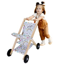 Okutan Hobi - Ahşap Oyuncak Puset Oyuncak Bebek Arabası