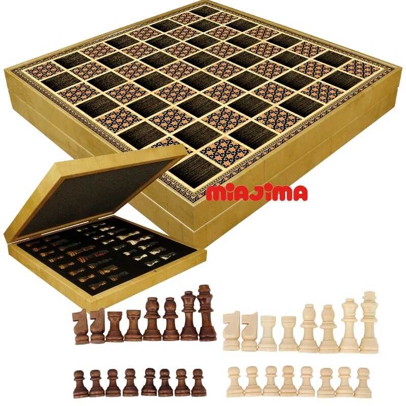 Ahşap Santranç Takımı Vip Ahşap Lüx Satranç Gold Sandık Kutulu
