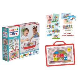 Arkadaşım Bul ve Yap Çantalı Set – 32 Parça Şekil + 10 Farklı Resim - DEDE