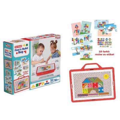 Arkadaşım Bul ve Yap Çantalı Set – 32 Parça Şekil + 10 Farklı Resim - 1