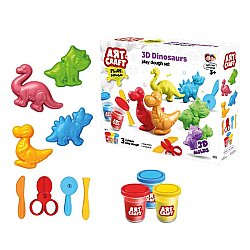 Art Craft 3D Dinozorlar Oyun Hamuru Seti 168 Gr - Art Craft