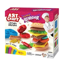 Art craft Hamburger Kalıplı Oyun Hamuru Seti 200 Gr - Art Craft