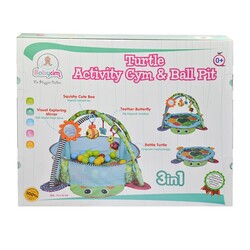 Babycim Oyun Halısı Kaplumbağa Aktiviteli Top Havuzu 3'ü 1 Arada - 2