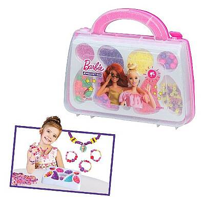Barbie Çantalı Takı ve Tasarım Seti Çocuk Aksesuar ve Takı Yapma Oyun Seti - 1