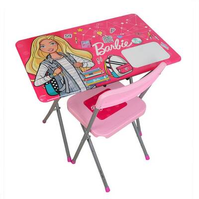 Barbie Çocuk Ders Çalışma Masa Sandalye Seti - 1