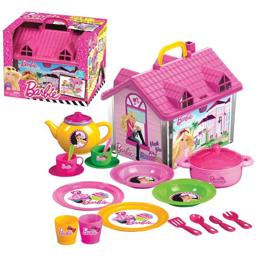 Barbie Oyuncak Ev Ve Çay Seti Takımı 19 Parça
