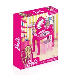Barbie Oyuncak Güzellik Seti Tabureli Ayaklı Makyaj Masası ve Sandalye Set 8 Parça - 2