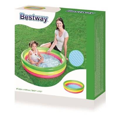 Bestway 51104 Sunset Şişme Çocuk Havuzu Şişme Tabanlı 102x25 Cm - 1
