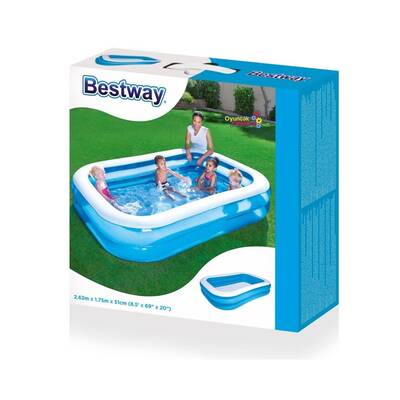 Bestway 54006 Dikdörtgen Mavi Şişme Çocuk Havuzu Seti 262 cm x 175 cm - 2