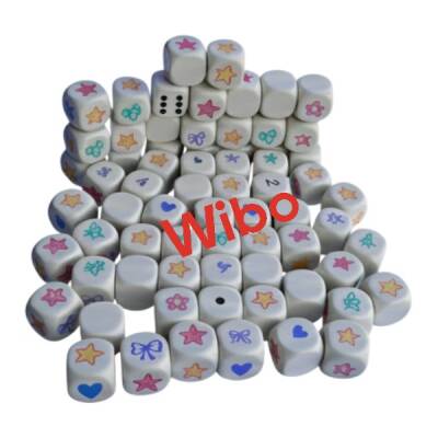 Beyaz Boş Küp Zar-Kendin Yap (DIY) Hobi ve Öğretim Amaçlı Yuvarlak Oyun Zarı Seti 16 MM - 3