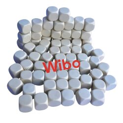 Beyaz Boş Küp Zar-Kendin Yap (DIY) Hobi ve Öğretim Amaçlı Yuvarlak Oyun Zarı Seti 16 MM - 4