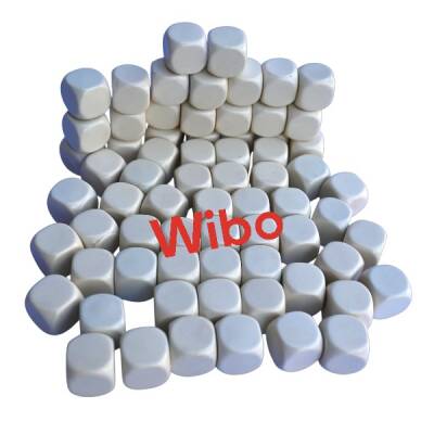 Beyaz Boş Küp Zar-Kendin Yap (DIY) Hobi ve Öğretim Amaçlı Yuvarlak Oyun Zarı Seti 16 MM - 4