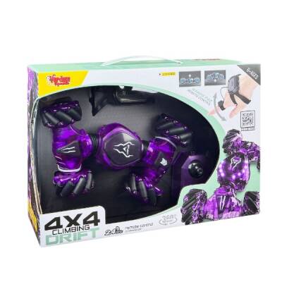 Bilekten Kontrol Uzaktan Kumandalı Araba Full Fonksiyon Şarjlı 2.4g Şeffaf Işıklı 4x4 Drift Araba - 2