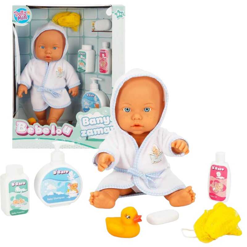 Sunman, Bebelou Banyo Zamanı Bebek Seti, 35 Cm / +3 Yaş