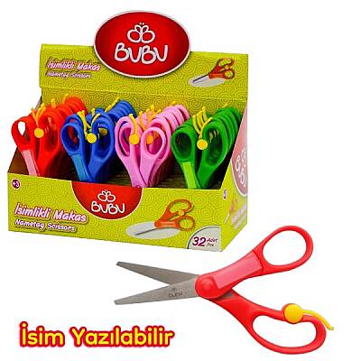 Bu-Bu İsimlikli Frenli Makas Okul Anaokulu Hobi ve Etkinlik Makası - 1