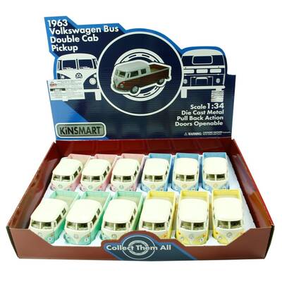 Çek Bırak Araba 1963 VW Bus Double Cab Pick-up (Pastel Renkler) - 2