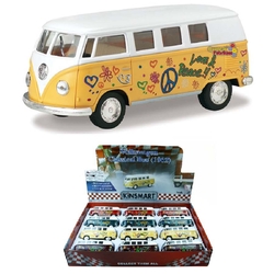 Çek Bırak Araba Kinsmart 1962 Volkswagen Classical Bus Çiçek Desenli - Kinsmart