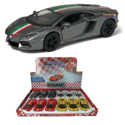 Çek Bırak Araba Kinsmart Lamborghini Aventador LP 700-4 (Şeritli) - Kinsmart