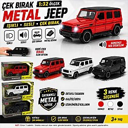 Çek Bırak Metal Jeep 1:32 Işıklı ve Sesli Kutulu Oyuncak Araba - Vardem Oyuncak