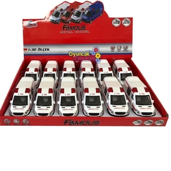 Çek bırak Metal Oyuncak Ambulans Arabası Sesli Işıklı 14 Cm - Vardem Oyuncak