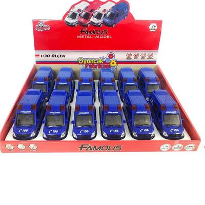 Çek bırak Metal Oyuncak Jandarma Arabası 4 Farklı Ses Işıklı 14 Cm - 2