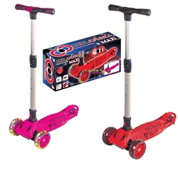 Cool Wheels Maxi 3 Tekerlekli ışıklı Scooter +6 Yaş Katlanabilir Ayarlanabilir Boy - 1