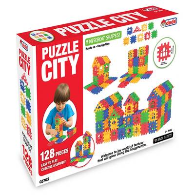 Dede Eğitici Puzzle City 128 Parça 9 Farklı Şekil - 2