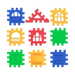 Dede Eğitici Puzzle City 3D Yapı Ve Tasarım Blokları 64 Parça - 3